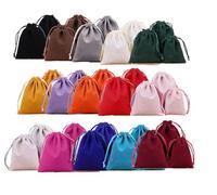 zmgmsmh 30 pcs Drawstring Velvet Gift Bags 15 assorted color christmas holiday party bags jewelry Pouches wedding gift packaging tarot card Wedding Favors Candy dice bag (2.8×3.6 inch)