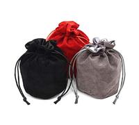 zmgmsmh Drawstring Dice Bag Chess bag small pouch hold chess pieces velvet Fabric Dice Pouch cosplay coin pouch Velvet Jewelry Bag Red/Grey/Black (3, Multicolor)