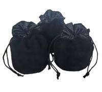 Zmgmsmh Velvet Dice Pouch - Small Drawstring Bag for Chess Pieces, Cosplay, Coins & Jewelry - Red/Grey/Black (3, Black)
