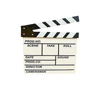zmgmsmh Wooden Clapboard Director Film Movie Cut Action Scene Slateboard Clapper Board Slate (Large-White)