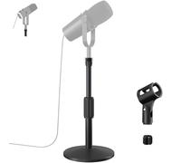ZMHH Desktop Mic Stand,Adjustable Desk Microphone Stand Table with Mic Clip 3/8" to 5/8" Adapter,Compatible with Shure MV7+ | MV7X XLR,FIFINE XR&USB | K688,PM1 XLR,Razer Seiren V2|V3|Mini|Streaming