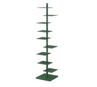 ZMHPLKH 9-Tier Metal Vertical Spine Bookshelf Tower, Adjustable Tall Narrow Book Shelf Book Tower, Modern Open Design Bookcase for Space Saving in Homes & Offices green