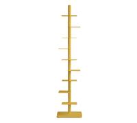 ZMHPLKH 9-Tier Metal Vertical Spine Bookshelf Tower, Adjustable Tall Narrow Book Shelf Book Tower, Modern Open Design Bookcase for Space Saving in Homes & Offices yellow