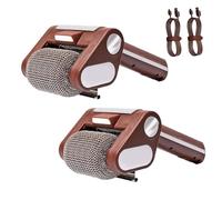 ZMHPLKH Electric grill cleaner, electric grill brush, rechargeable rotating grill brush with LED light, 304 stainless steel Power Roller Blasts Away Burnt-On Food, high-speed cleaning Two sets