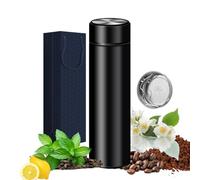 ZMHQLPDZ Insulated Bottles- Vacuum Tumbler for Coffee, Tea and Drinks with Stainless Steel Infuser - 15 oz Tea Thermos Coffee Travel Bottle/Keeps Drinks Hot or Cold for Hours/Gift Packing (Black)
