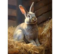ZMHZMY Adults' Paint by Number Kits,Rabbit Bunny,Paint by Number Kits on Canvas DIY Oil Paintings Supplies for Adults Beginners Arts and Crafts,40x50cm