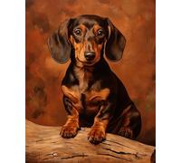 ZMHZMY Digital Oil Painting Artwork, Dachshund Dog,Painting by Numbers Perfect for Gift Decor,40x50cm,Without Frame
