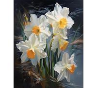 ZMHZMY DIY Filling Oil Canvas Paint by Number Kit Flower Narcissus with Brushes and Acrylic Pigment DIY Canvas Painting for Adults Beginner,40x50cm No Frame