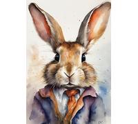 ZMHZMY DIY Oil Painting Paint by Number Kit Frameless Hare Bunny Rabbit Paint by Numbers Oil Painting Canvas Print Wall Art Home Decoration