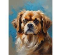 ZMHZMY DIY Paint by Numbers for Adults Tibetan Spaniel DIY Painting by Number Kits Oil Paint Drawing Canvas Home Decor Gift,40x50cm Without Frame