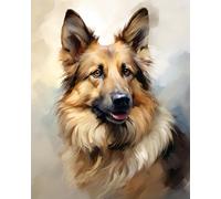 ZMHZMY Dog Paint by Number Canvas for Creative Souls,German Shepherd,Digital Painting Tools,Let Your Imagination Soar,40x50cm