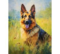 ZMHZMY Dog Paint by Number Canvas for Creative Souls,German Shepherd Dog,Digital Painting Tools,Let Your Imagination Soar,40x50cm