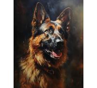 ZMHZMY Dog Paint by Number Kit for Adults,German Shepherd,Digital Painting Art,Unleash Your Creative Potential,40x50cm,Without Frame