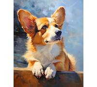ZMHZMY New Paint by Numbers for Adults Corgi Dog DIY Digital Painting by Numbers Kits On Canvas- Wall Art Artwork Landscape 40x50cm