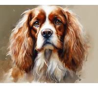 ZMHZMY Paint by Number Gift Set,Cocker Spaniel,Digital Painting Art,The Perfect Present,Artwork to Share with Your Family,40x50cm