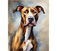 ZMHZMY Paint by Numbers for Adults Pitbull Painting by Number for Adults DIY Digital Painting for Beginners Wall Decor Drawing Gift 40x50cm