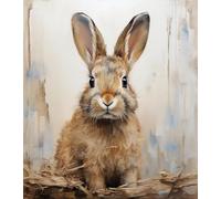 ZMHZMY Paint by Numbers for Adults Rabbit Hare Bunny DIY Oil Painting Gift Kits with Digital Painting Set Canvas Art Home Decoration,40x50cm,No Frame