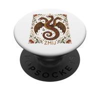 Zmij Slavic Dragon Myth Pagan Folk Serpent Beast Art PopSockets Adhesive PopGrip