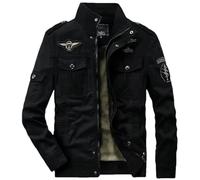 ZMIN Casual Army Military Jacket Menmale Jacket Air Force Spring Autumn Cargo Mens Jackets Coat Black XL