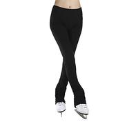 ZMIN Girl's Ladies Ice Skating Black Leggings, Figure Skating Over The Boot Tights, Breathable Performance Tights Activewear,Black,XXXL