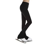 ZMIN Girls Lady Figure Skating Practice Tights Ice Skate Pants Warm Fleece Leggings Over The Boot Trousers,Black,S