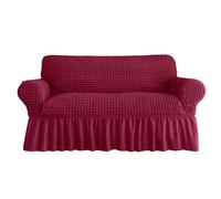 ZMIN Sofa Slipcover 1 Piece for 3 Cushion Couch Cover with Skirt, Durable Washable High Elastic Stretchable, Easy Fit Universal Furniture Protector,A,3 Seater