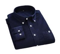 ZMIN Spring and Autumn Trend Solid Color Long Sleeve Corduroy Shirt Men's Casual Comfort Shirt H-104 XL