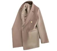 ZMIN women Double-breasted Blazers Jackets Women Korean Loose Casual Office Lady Suit Coat Autumn Trendy Blazer Khaki XL