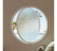 ZMJGLL 360° Rotatable Round Tempered Glass Shed Window Round Opening Portlight Porthole Window Aluminum Alloy Round Porthole Window Flush Mount (White a)