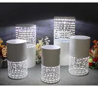 ZMJGLL 5-piece Ornate Carved & Openwork Wedding Dessert Table,Illuminated Wrought-Iron Cake Stand and Decorative Centerpiece.various holiday activities (A)