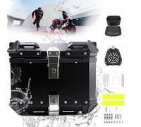 ZMJGLL AluminumMotorbike Storage,Top Box for Motorcycle,Rear Box for Motorcycle,Waterproof Motorcycle Top Case,Dual-Key Storage Carrier Case,w/Security Lock (Black 65L)