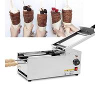 ZMJGLL Chimney Cake Machine Oven Electric Chimney Bread Roll Maker,Commercial Ice Cream Cone Maker w/2 Stainless Steel Molds and Wooden Handles