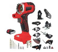 ZMJGLL Cordless Power Tool Combo Kit with 10 Tools, 4.0Ah Battery for Woodworking and DIY Projects.Interchangeable Multi-Tool Set,for Carbon Brush Changes (Red)