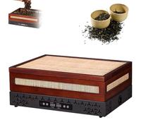 ZMJGLL Electric Tea Roasting Cage w/Bamboo Base and Aluminum Heating,Temperature Control 30-150°C,Hand Woven Craft for Hospitality,Bamboo-wood Construction