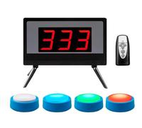 ZMJGLL Fun Talking Button, Wireless Quiz Answer Buzzer with Remote Control, 4 Answer Modes and 4 Colors Indicator Lights, Rapid Response, for Game Show (4 Group)