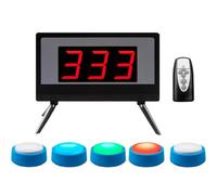 ZMJGLL Fun Talking Button, Wireless Quiz Answer Buzzer with Remote Control, 4 Answer Modes and 4 Colors Indicator Lights, Rapid Response, for Game Show (5 Group)