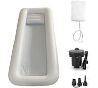 ZMJGLL Inflatable Bathtub Shower Bath Basin Kit for The Elderly,Inflatable PVC Body Washing Basin Systems w/Water Bag & Electric Air Pump,Bathtub in Bed for Adults