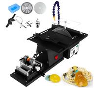 ZMJGLL Multi-Functional Jade Table Grinding Machine with Flexible Shaft, Saw Blades and Drill Bit Clamp, 1850W Electric Bench Lathe for Cutting, Grinding,15000 RPM, 9kg