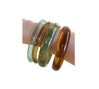 ZMJK 4Pcs Resin Bangle Set for Women Colorful Geometric Round Acrylic Stackable Bracelets Transparent Chunky Statement Bangles for Women Acrylic Wrist Jewelry, One Size, Acrylic, no gemstone