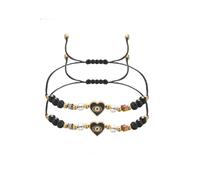 ZMJK Adjustable Heart Beaded Bracelet 2pcs Love Eye Braided Bracelet for Women Men Beaded Rope Anklet Jewelry Evil Eye Bracelets Couple Best Friend Bracelets, One Size, Rope, no gemstone