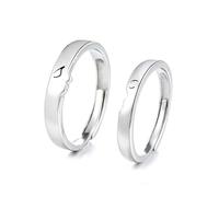 ZMJK Adjustable Human Face Ring Creative Abstract Ring Open Finger Ring Smile Kiss Minimalist Ring Set Jewelry for Women Men Couple, Metal, No Gemstone