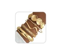 ZMJK Golden Stackable Bracelets Set for Women Trendy Multi Layer Adjustable Chunk Flower Cuff Bracelet Geometric Irregular Wave Statement Bangle Glamour Stacking Cuff Jewelry, Adjustable, alloy, no