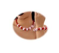 ZMJK Halloween Chunky Beaded Bracelet Necklace Set for Women Gothic Blood Eyeball Choker Necklace Darkness Bat Spider Round Beads Stretchy Bracelets for Halloween Jewelry Witch Accessories, extra