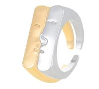 ZMJK Human Face Couples Rings Adjustable Rings Creative Abstract Finger Rings Open Smile Rings Kiss Minimalist Ring Set Jewelry for Women Men Couples, Metal, No Gemstone