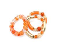 ZMJK Multicolor Chunky Beaded Stackable Stretch Bracelets for Women, Stretch, Acrylic, no gemstone