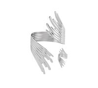 ZMJK Punk Statement Jewelry Set for Women Irregular Chunk Wing Open Cuff Bracelet Ring Set Chunk Wide Metal Bangle Adjustable Ring for Women Gold/Silver Accessories, extra, Alloy Steel, No Gemstone