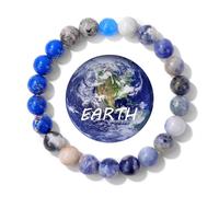 ZMJK Solar System Planet Bracelet for Women Men Guardian Jewelry Eight Planets Beaded Bracelet for Astronomy Enthusiast Gift Natural Stone Jewelry, Stretch, Stone, no gemstone