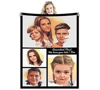 Zmkar Personalised Photo Blanket Throw Customized with Picture Text Birthday Wedding Gift for Adult Baby Kid Mom Dad Family Friend Dog Cat (4 Photos, Throw 47''×63''(120x160cm))