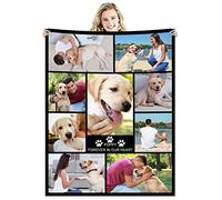 Zmkar Personalised Photo Blanket Throw Customized with Picture Text Birthday Wedding Gift for Adult Baby Kid Mom Dad Family Friend Dog Cat (9 Photos, King 71''×90.5''(180x230cm))
