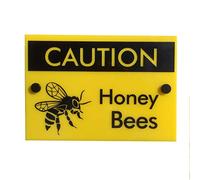 ZMKDLL 12"x8" Bee Keeping Warning Tin Sign Caution Honey Bees Metal Plaque